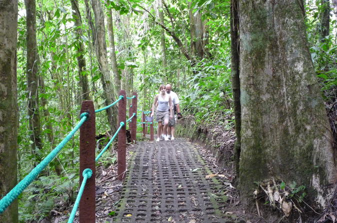 Combination Tour with Hanging Bridges Waterfall Volcano Hike and Hot Springs
