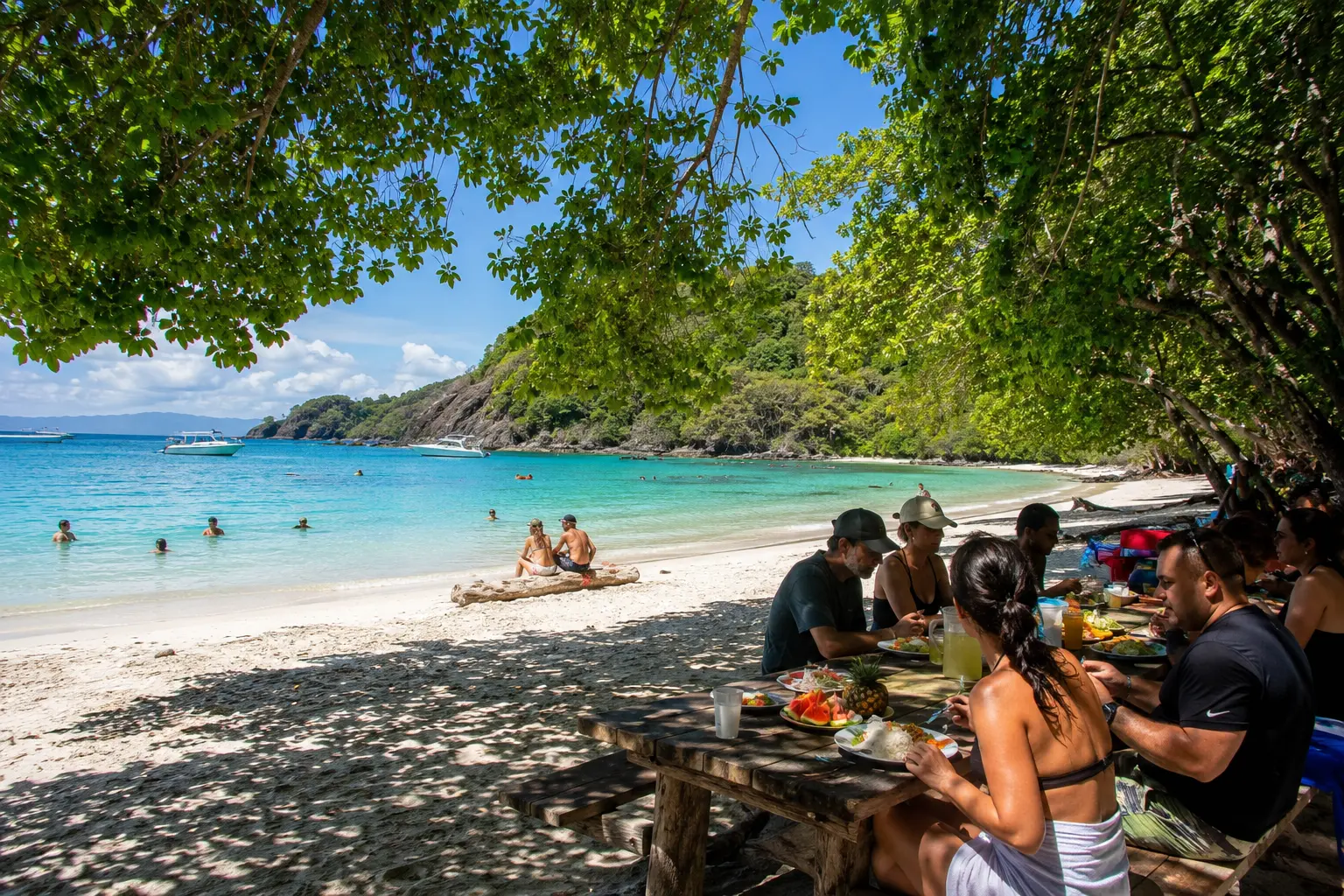 Tortuga Island beach lunch